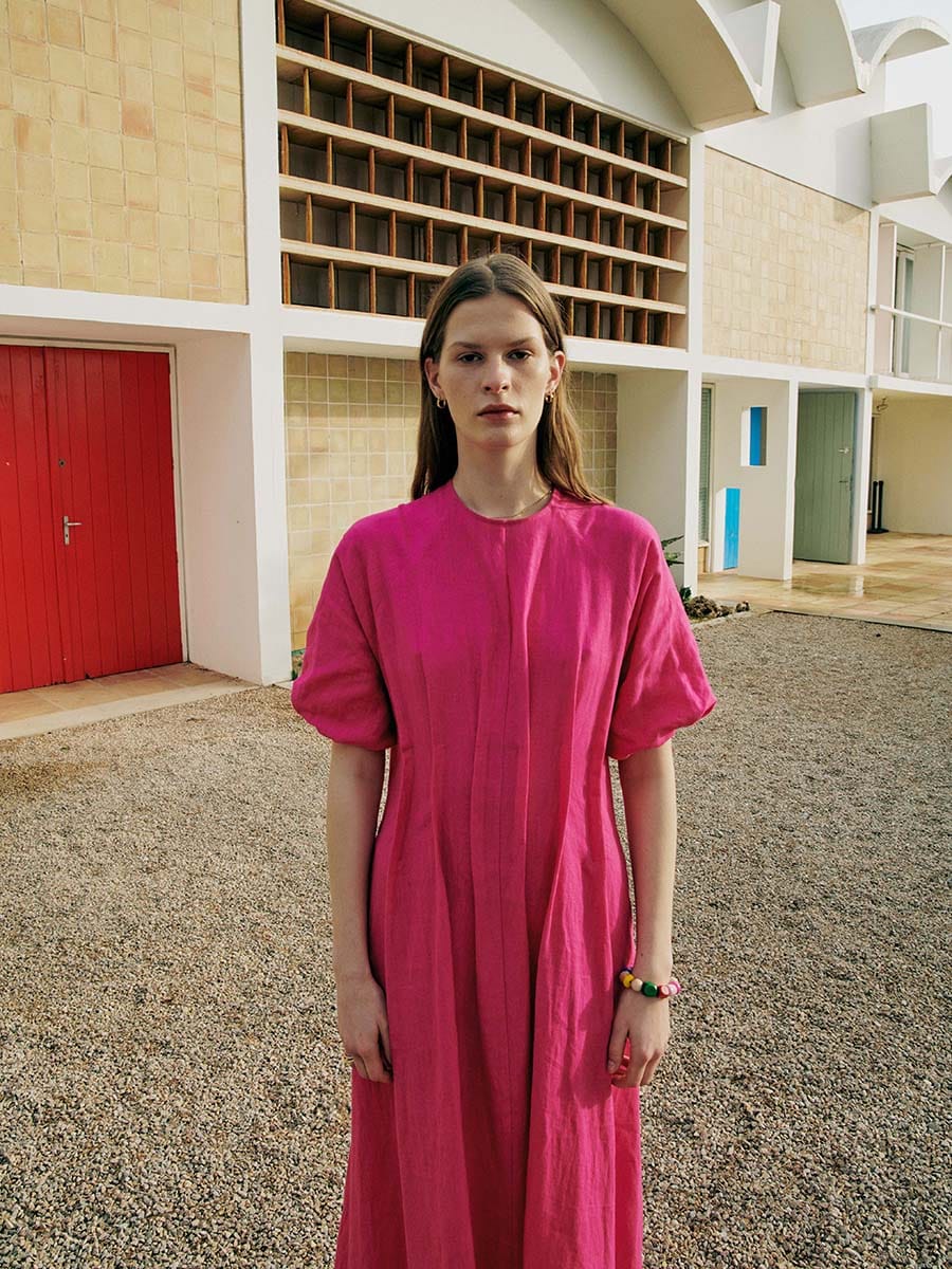 Pleated Dress Trine Resort Pink