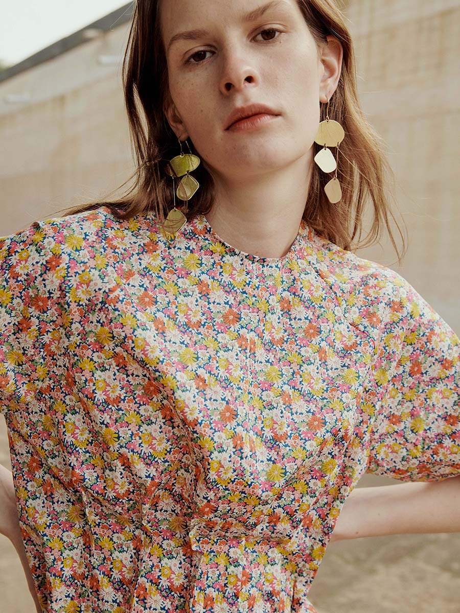 Pleated Top Jen Resort Mille Fleurs