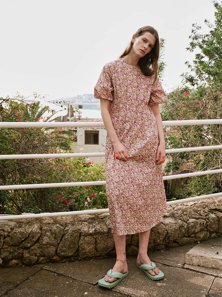 Pleated Dress Trine Resort Mille Fleurs