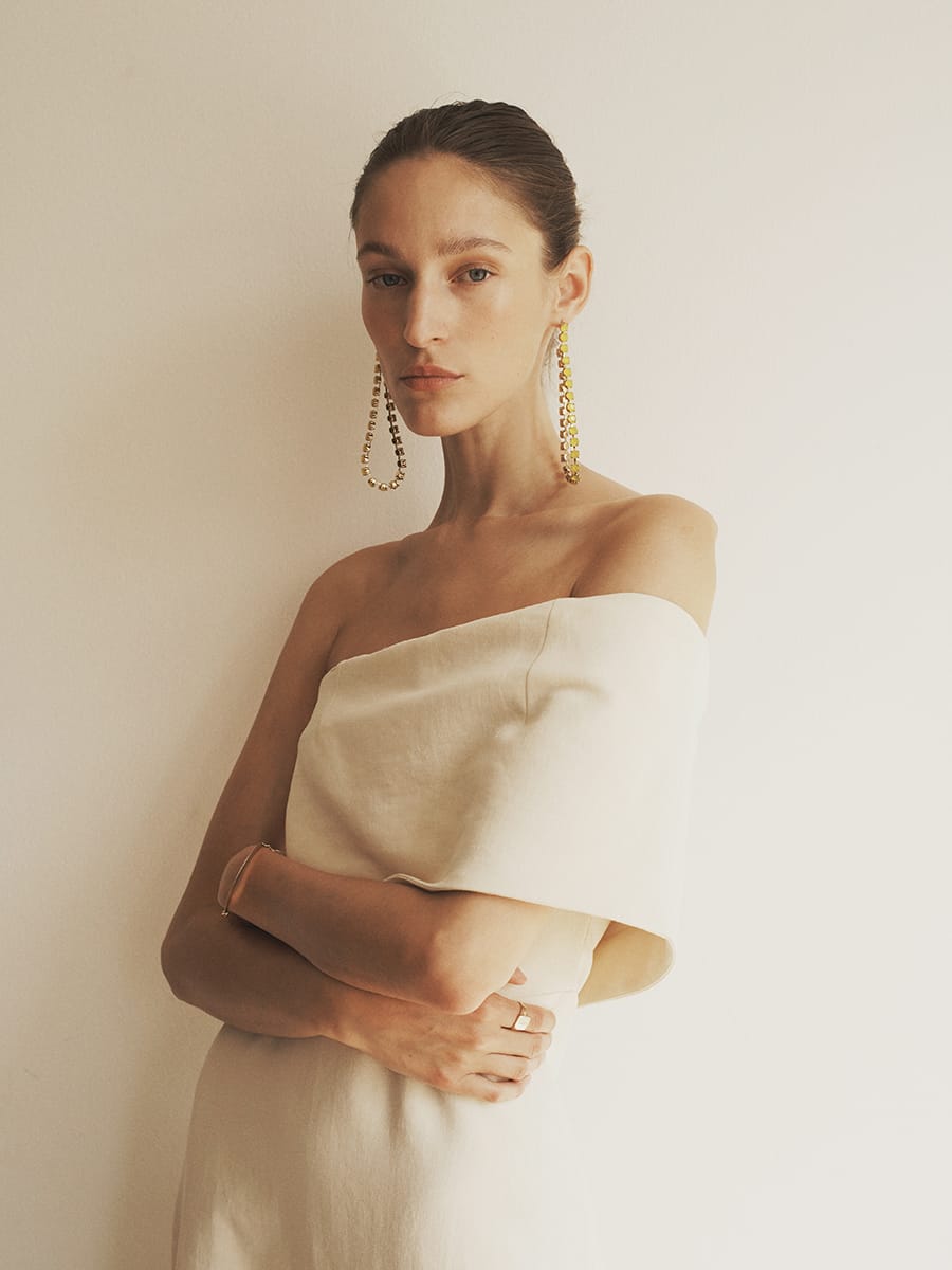 CRYSTAL LOOP EARRINGS