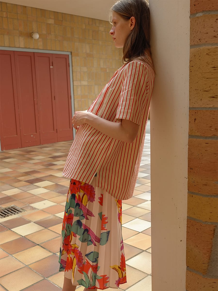 SHIRT BLOUSE CHANDLER RED STRIPED