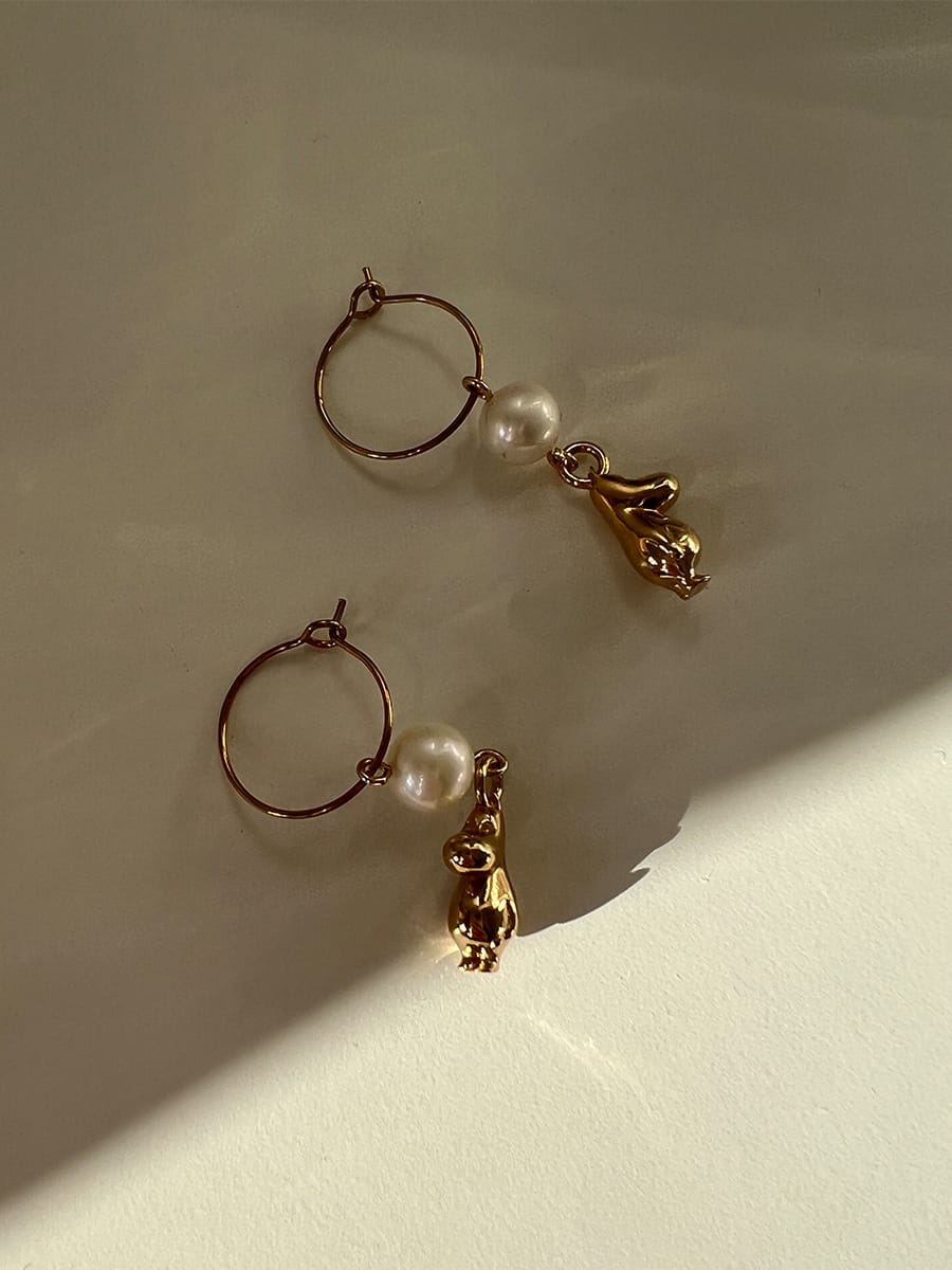 Moomin® Hoop Earrings 3D Moomin & Pearl