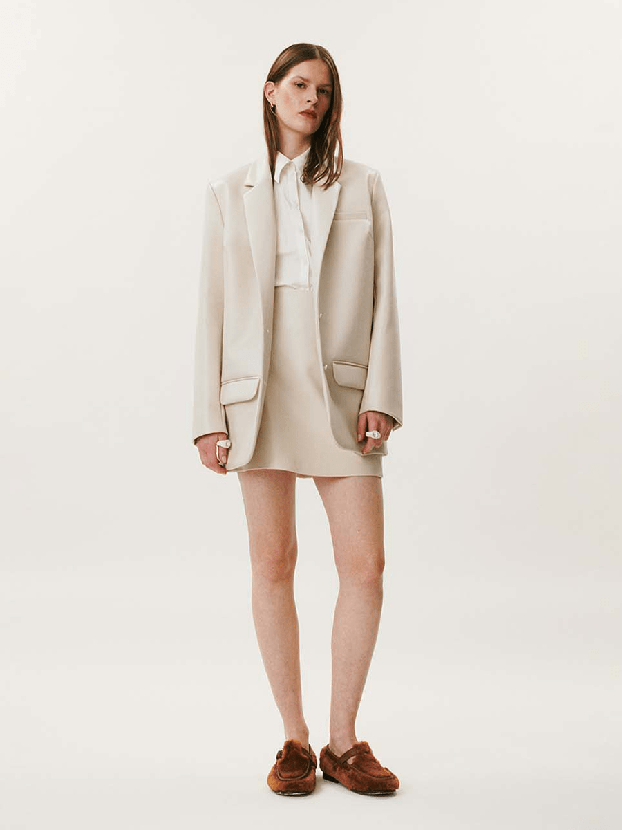 Vegan Leather Blazer Bouvier Birch