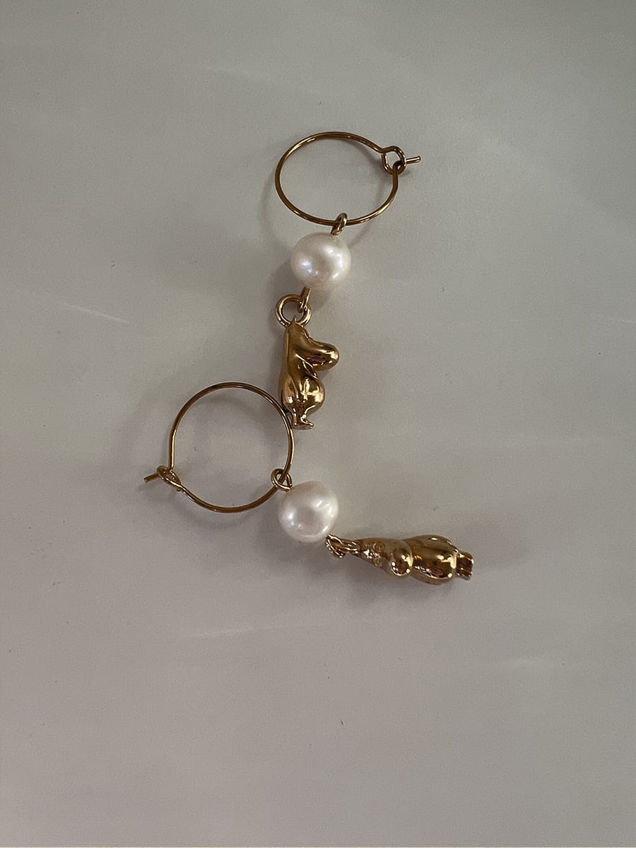 Moomin® Hoop Earrings 3D Moomin & Pearl