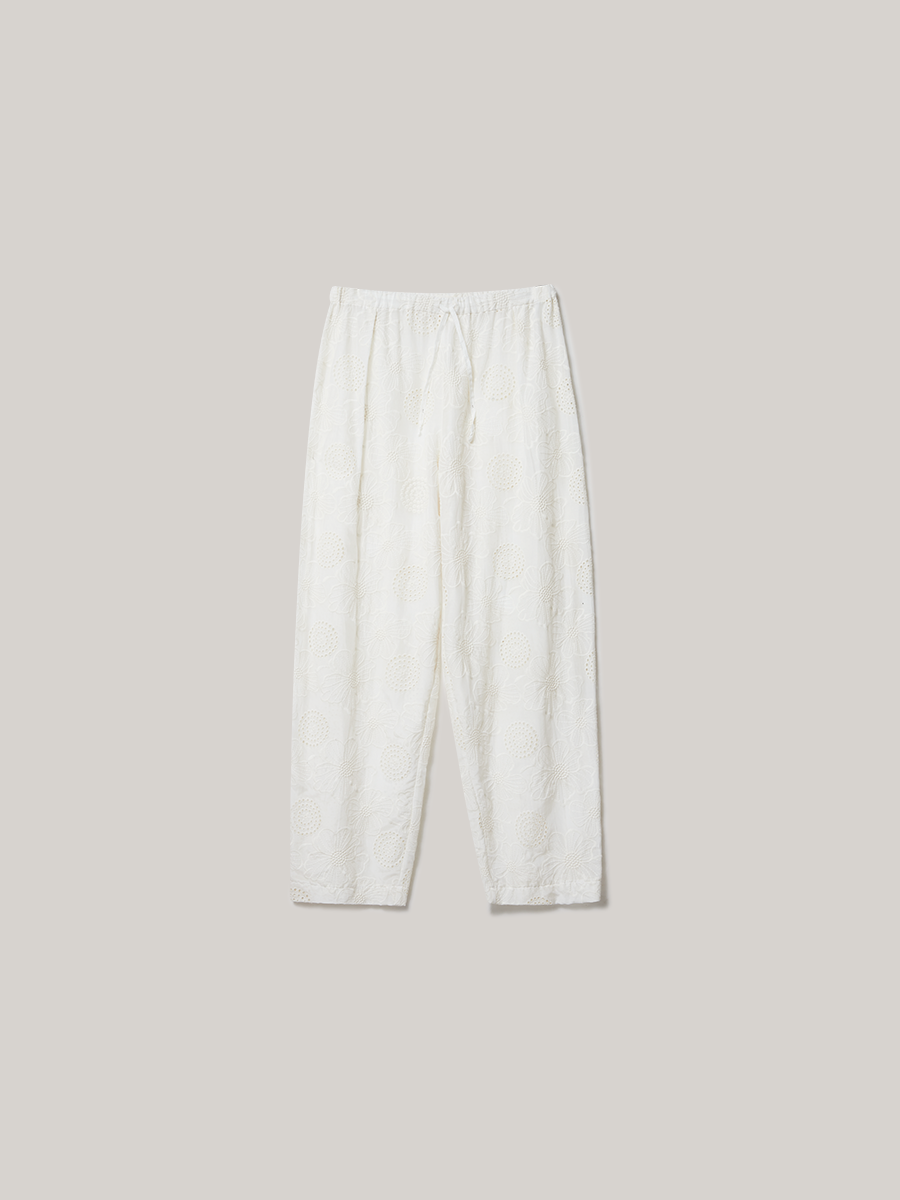 DRAWSTRING PANTS FLOWER LACE