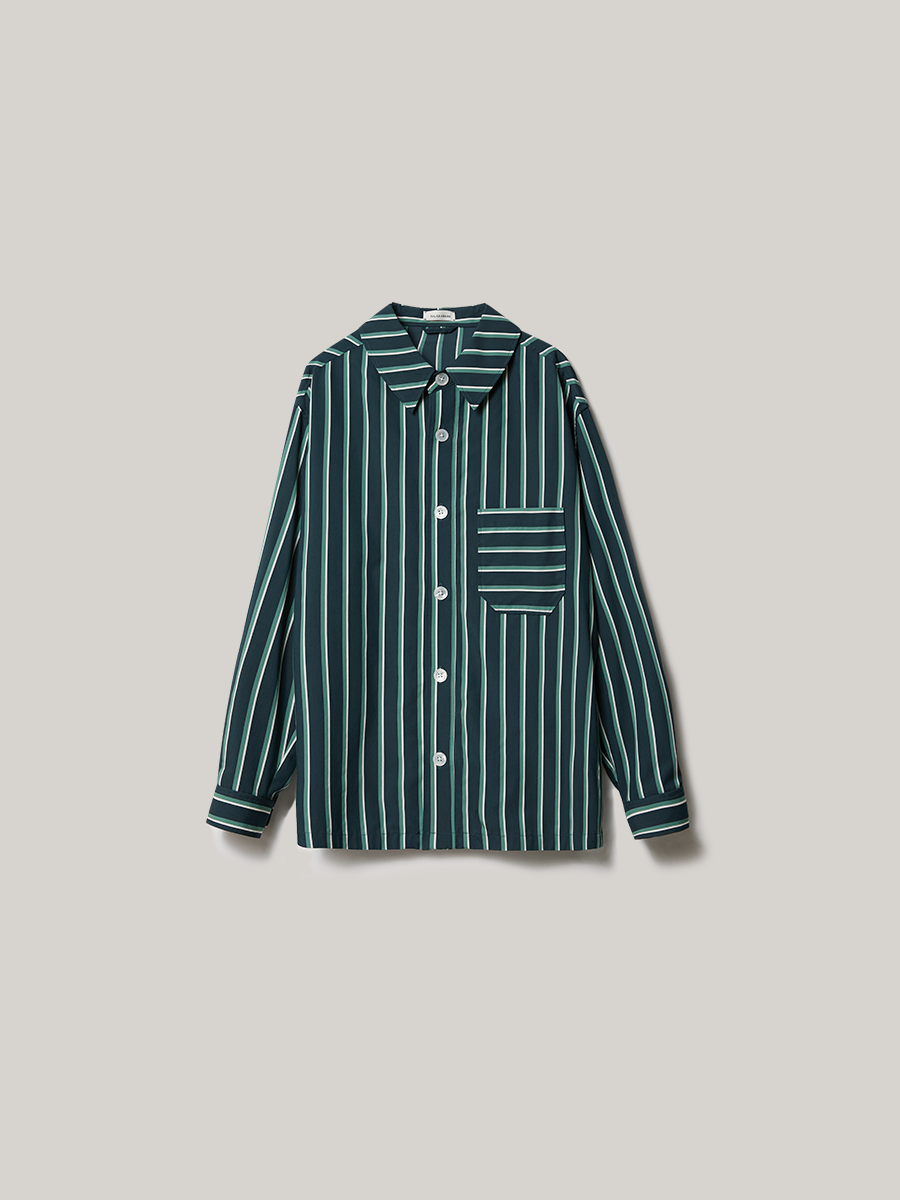UNISEX OVERSHIRT GREEN STRIPES